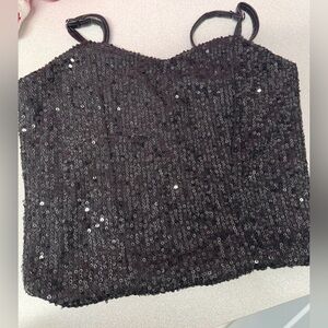 Flowers by Zoe Black Sequin Camisole Youth Medium